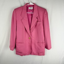 Talbots Blazer Linen Blend Pink With Gold Buttons Sz 4 P Legally Blond- Flaw