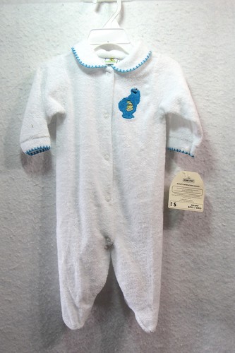 New Vintage Sesame Street Cookie Monster Pajamas Size Infants Small