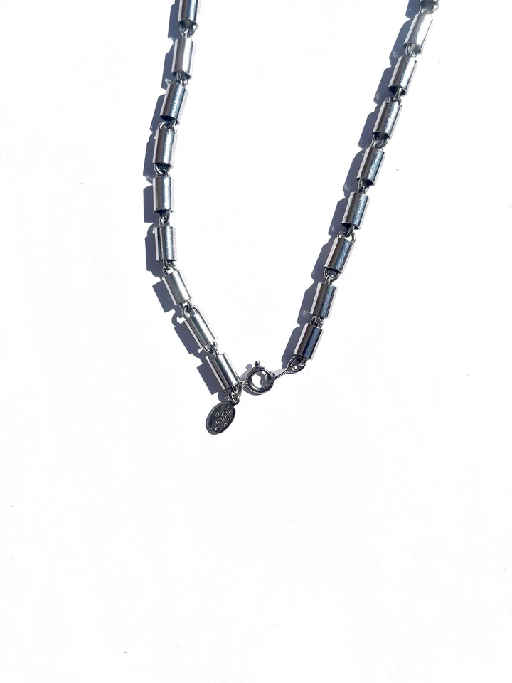 Vintage 1976 Givenchy Silver Necklace Chain Authentic Stamped 30" - Image 2 of 2