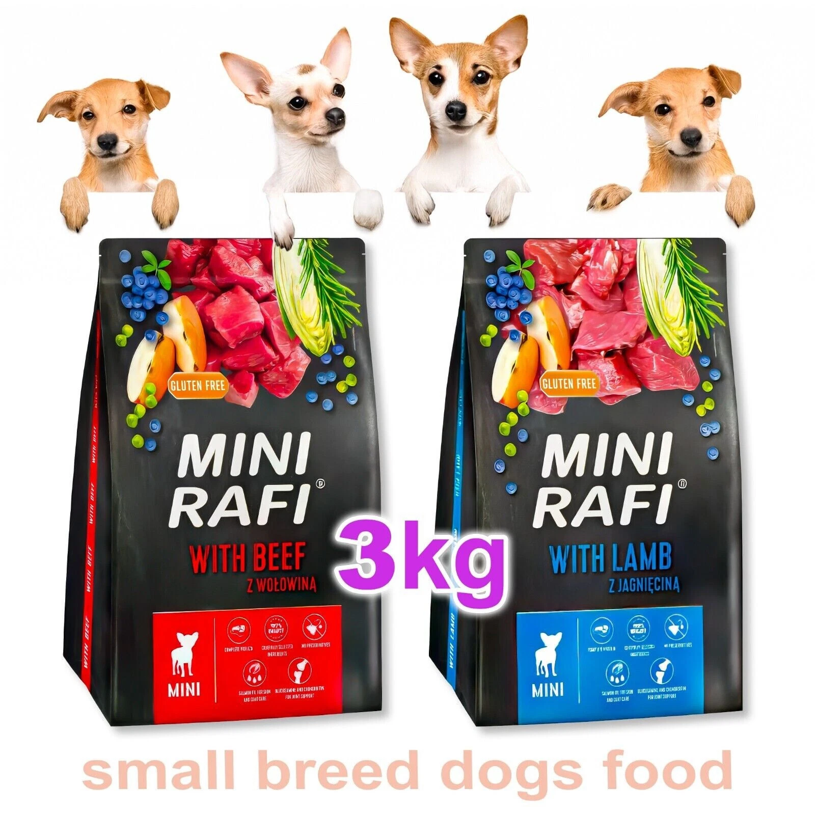Dry Dog Food - For Small Breed RAFI MINI- Complete Dry Food- Dolina Noteci (3kg)