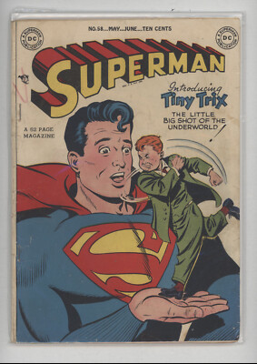 Original 1949 DC SUPERMAN #58 Comic (Incomplete 48/52 pages)