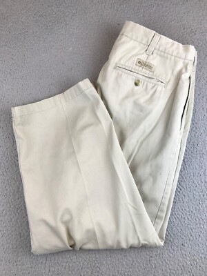 Columbia Pants Men's 38 x 30 Tan Khaki Pockets Straight Leg Outdoor Logo Cotton