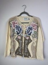 Vintage Cottage Granny Core Flowers Button Up Cardigan - S