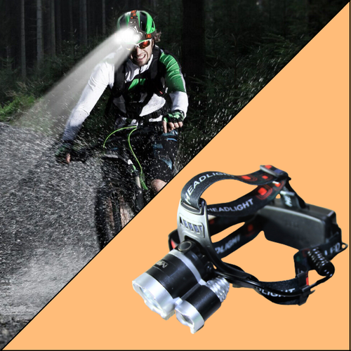 Outdoor CREE LED USB Scheinwerfer Stirnlampe Kopflampe Headlamp 2x PowerAkkus - Bild 5 von 7