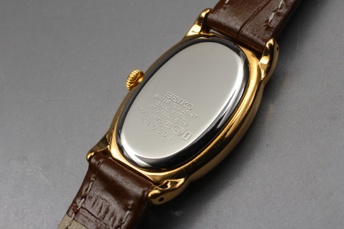値下げ　レトロ　SEIKO セイコー　ノイエ　1F21-5B70 送料無料【動作品】 セイコー SEIKO ノイエ NOIE ゴールド 1F21