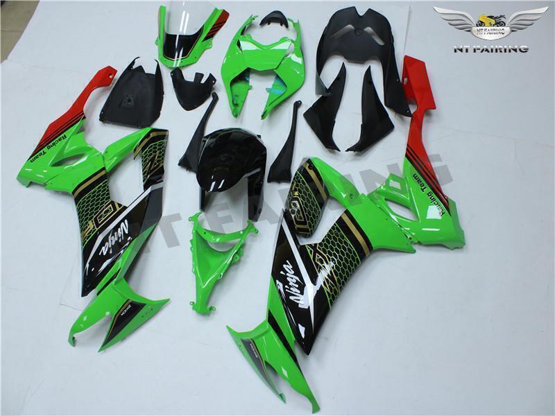 FU New Green Black Injection Fairing Fit for Kawasaki 2008