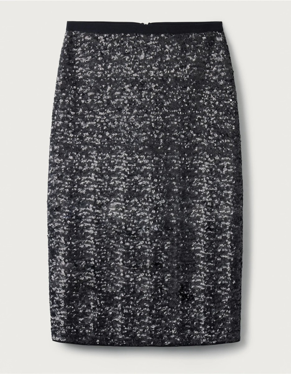 Sparkly Skirt Black Sequin Pencil Skirt Stretch The White Company
