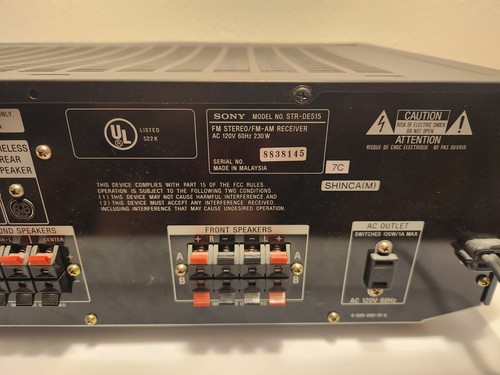 Sony STR-DE515 Audio/Video Control Center Receiver 5.1 Channel Surround Sound - Picture 8 of 10