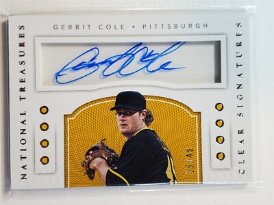 Gerrit Cole 2016 National Treasures Clear Signatures Autograph 15/49 Auto card