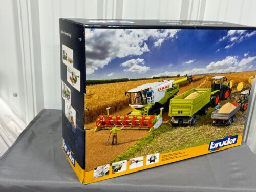 CLAAS Lexion 780 Bruder COMBINE 1:16 Scale NIB w/ Grain Head and Trailer Yellow - Picture 7 of 8