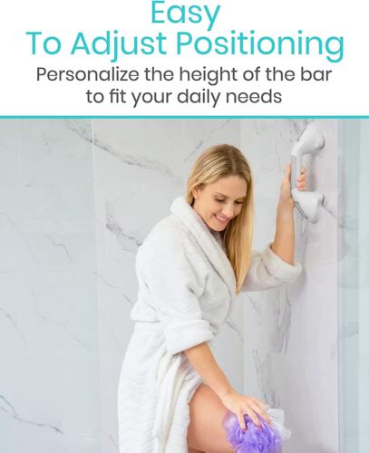 Vive Grab Bar 11.5" - Suction Shower Handle - Bathroom Balance Bar - Safety Hand - Picture 8 of 9