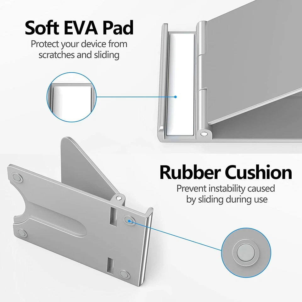 Adjustable Phone Holder Stand Foldable Thin Cradle Desk Mount For iPhone Samsung - Image 3 of 4