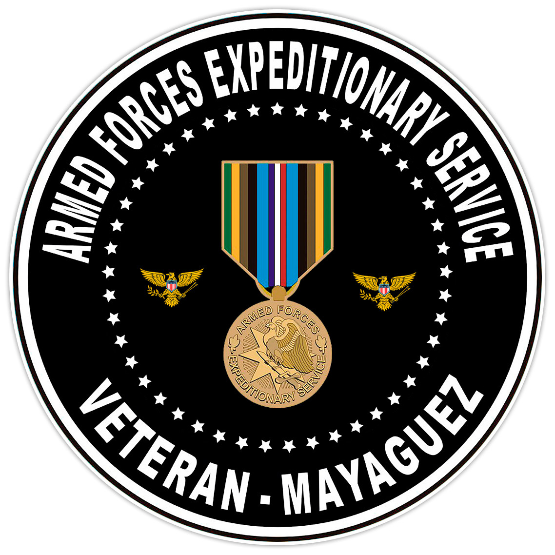 Armed Forces Expeditionary Service Veteran - Mayaguez Bumper Sticker Decal 5"