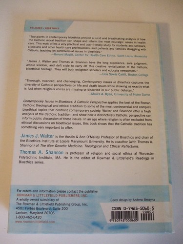 Contemporary Issues in Bioethics: A Catholic Perspective by Walter & Shannon - Picture 2 of 3