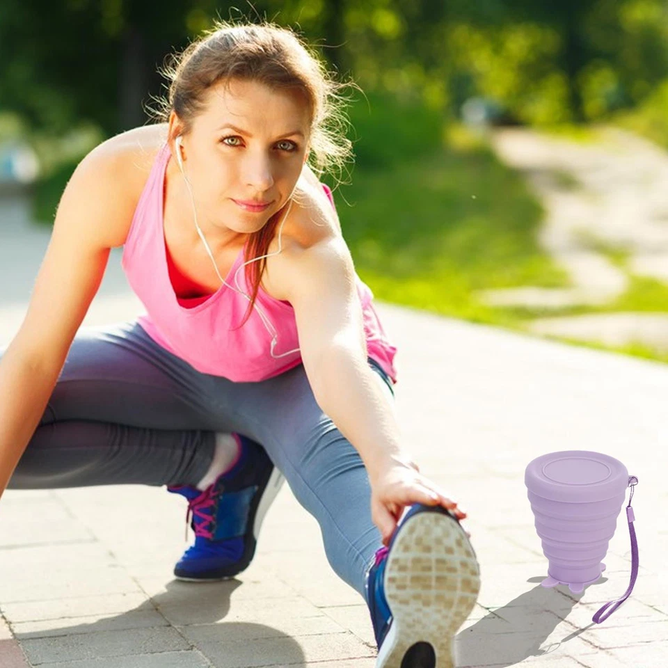 Taza Plegable Portátil Silicona Telescópica para Beber Plegable Viaje Camping Foto 4 de 4