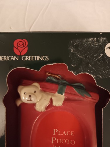 American Greetings 1991 Christmas Memories Photo Frame Ornament CX-1035 MIB - Picture 5 of 6