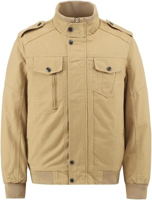 Kapuwei Jacket Spring Autumn Slim Fit Solid Bomber Jackets Stand