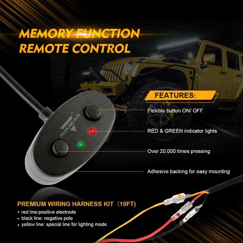 Barra de luz de trabajo LED AUXBEAM 12" pulgadas 300W conducción lámpara estroboscópica y cableado - Imagen 5 de 12