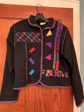Lynn Murphy Colorful Multi Textured Fabric Wool Short Jacket/coat (s)