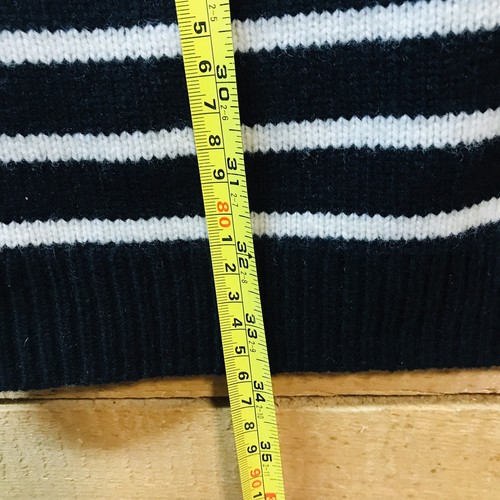 Vestido Suéter Madewell Rayas Lana Merino Mangas Botones Negro Blanco XXS 2XS - Imagen 10 de 12