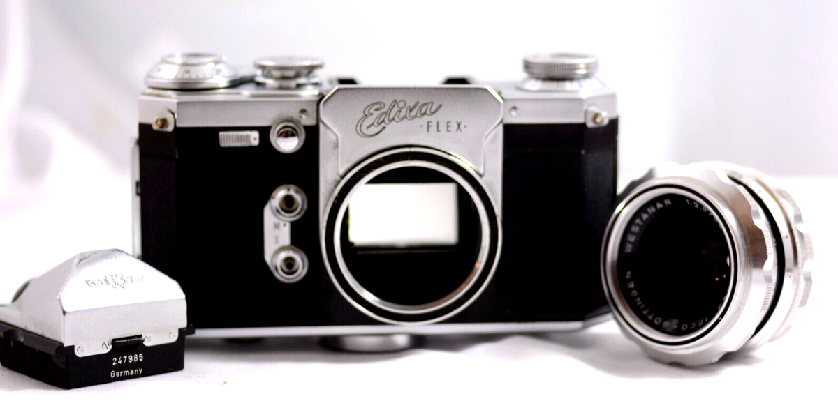 VINTAGE WIRGIN EDIXA FLEX REFLEX SLR CAMERA WITH PRISM VINTAGE WIRGIN EDIXA FLEX REFLEX SLR CAMERA WITH PRISM
