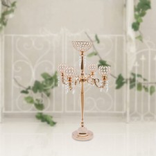 5 Arm Glass Crystal Candelabra Votive Candle Holder Wedding Centerpiece 89cm