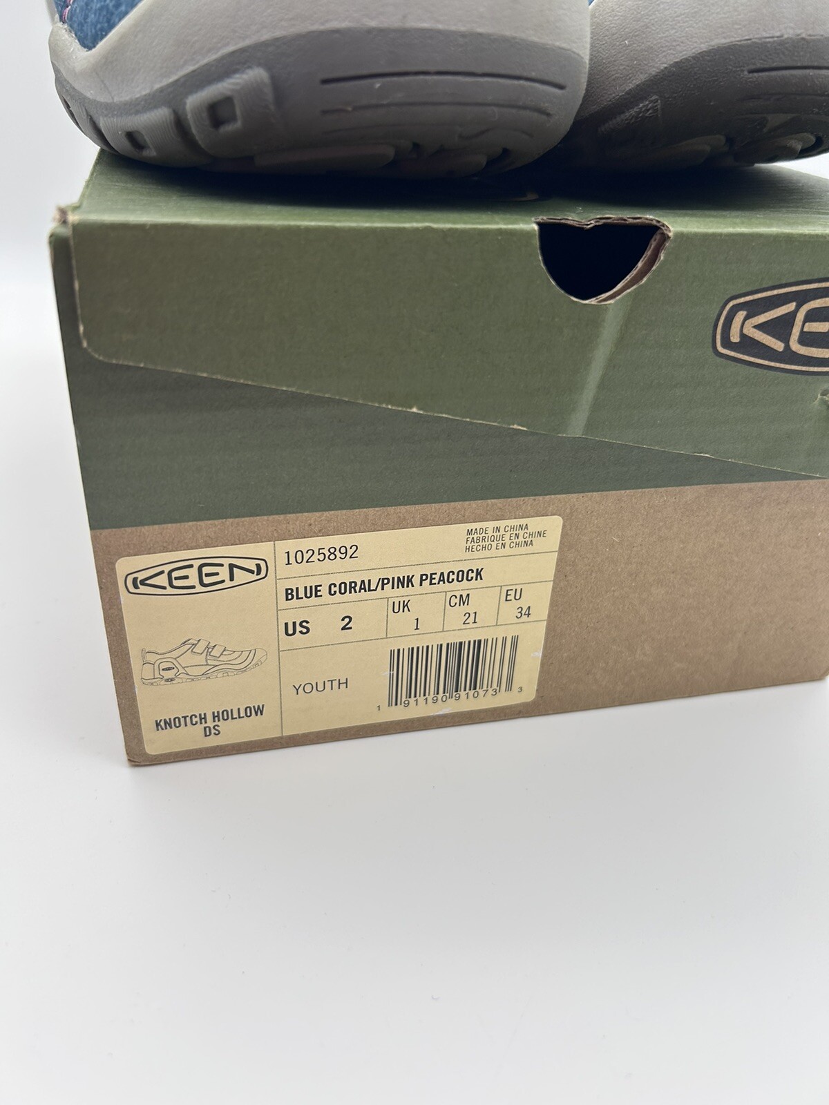 Scarpe Keen Knotch Hollow bambina taglia 2 blu rosa doppio cinturino scarpa outdoor ottime condizioni