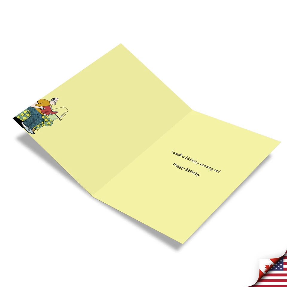 1 смешная поздравительная открытка на день рождения — Bday Dog Fart — конверт в комплекте, сделано в США - Изображение 2 из 4