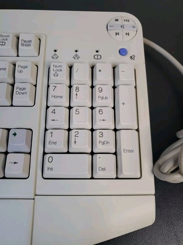 IBM KB-9930 Vintage White PS/2 Multimedia PC Keyboard Internet/Media Controls - Picture 6 of 15