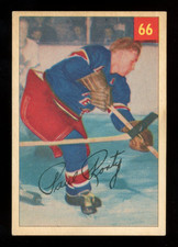 1954-55 PARKHURST NHL HOCKEY #66 Paul Ronty NM New York Rangers lucky Back card
