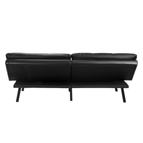 Levede Sofa Bed Futon Recliner Lounge Couch Convertible PU BLACK 3 Seater - Picture 5 of 12