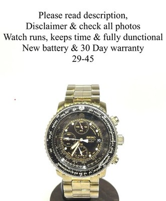 Seiko Flightmaster 7T62-0EB0 Chronograph Pilot Watch In Good Condition SNA414P1.