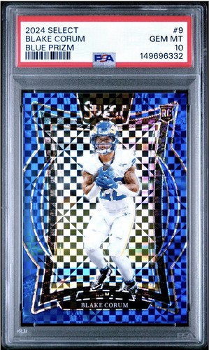 2024 Panini Select - Concourse Blake Corum #9 Blue Prizm  1/249 (RC)