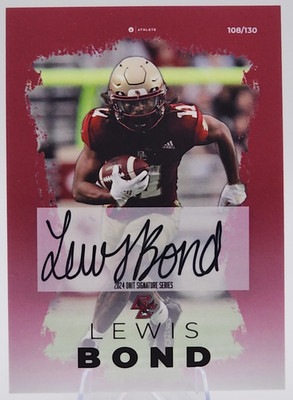 Lewis Bond /130 2024 Onit Athlete Red PRC On Card Auto Boston College Eagles SP