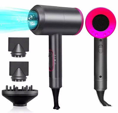 2000W Ionic Hair Dryer w/ Diffuser & Nozzles Gray/Pink Plastic Unisex