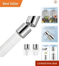 Metal Faucet Aerator 55/64'' - Dual Function  360  Swivel, Brushed Silver