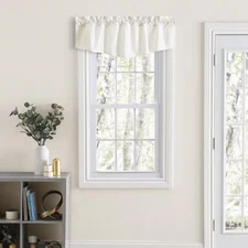 Classic Tailored 18 In. L Polyester/Cotton Lined Tapered Valance in Natural