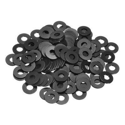 M5 Nylon-Unterlegscheibe für 125 Stück, 5x12x1mm Kunststoff-Dichtung, Schwarz
