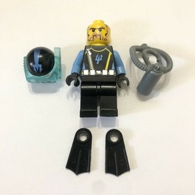 Lego 7771 7773 Aqua Raider Aquaraider Diver #6 Black Flippers Minifigure aqu025