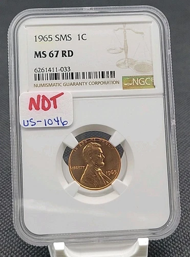 1965 SMS Proof-like Lincoln Memorial 1c Cent NGC MS67 Red