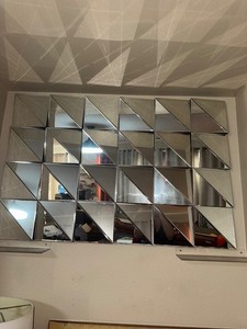 Geometric Faceted Wall Mirror Decorative Accent Piece