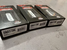 StewMac Classic Strat Style Neck, Middle and Bridge Pickup Set of 3 - White