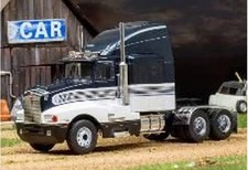 1/43 Kenworth T600A 1986 Black x White Diecast Truck