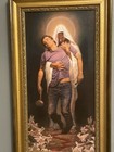 Framed Christianity Print/Picture of Jesus Carrying Injured Man. 12.5”x21.5”. — photo 3