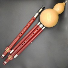 Redwood Hulusi 9 Holes Double Tune Gourd Cucurbit Flutes Adults Professional