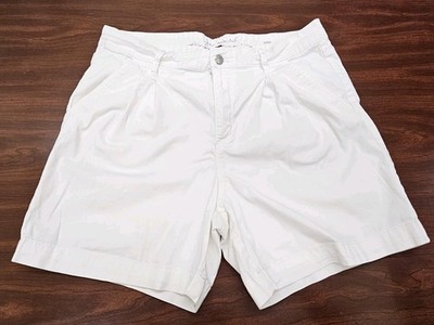 Gloria Vanderbilt White Shorts Women SZ 10 Short Mid Rise Casual Summer Stretch