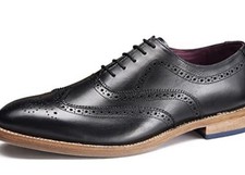 Samuel Windsor Dress Shoes Prestige Collection Split Brogue Leather 9.5 Black