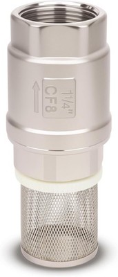 Foot Valve with Filter 1-1/4'' NPT, Stainless Steel Bottom Valve, 1.25 Inch 