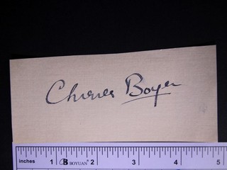 CHARLES BOYER (1899 1978) (CONQUEST GASLIGHT) AUTOGRAPH PAPER ITEM