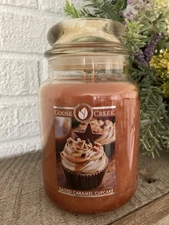 Goose Creek candle “salted  Carmel cupcake” fall bakery 24oz  jar Retired/rare 